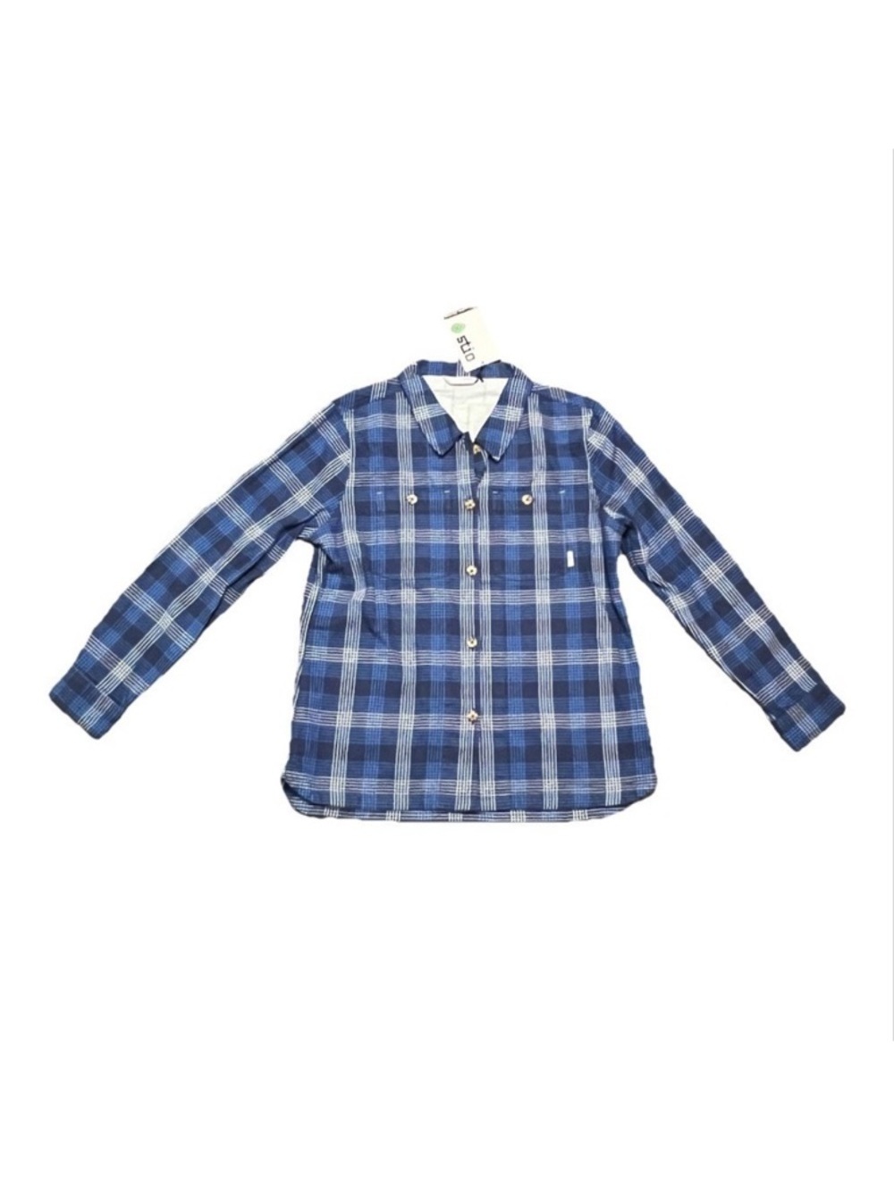 New Stio Hutkeeper Heavyweight Flannel Plaid Blue Women's Size XL NWT